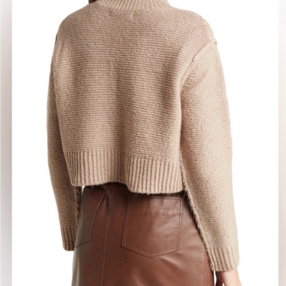 Elodie Mock Neck Cropped Chunky Sweater. Size XS - Picture 2 of 7